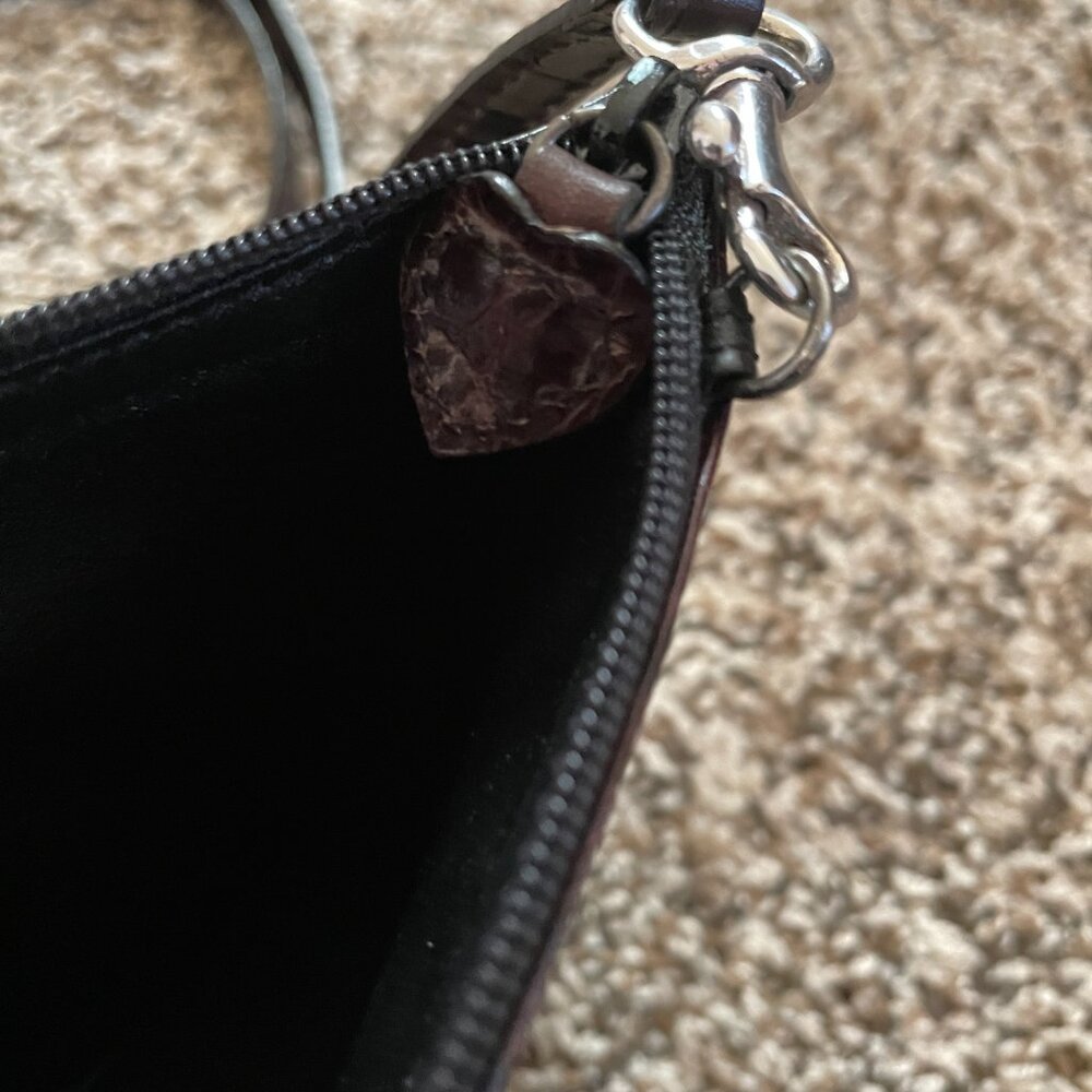 Brighton Black Brown Small Purse Pockets Zipper Long Strap Crossbody - Picture 5 of 6